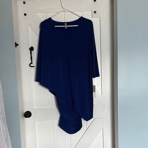 Elegant Blue Asymmetrical Dress